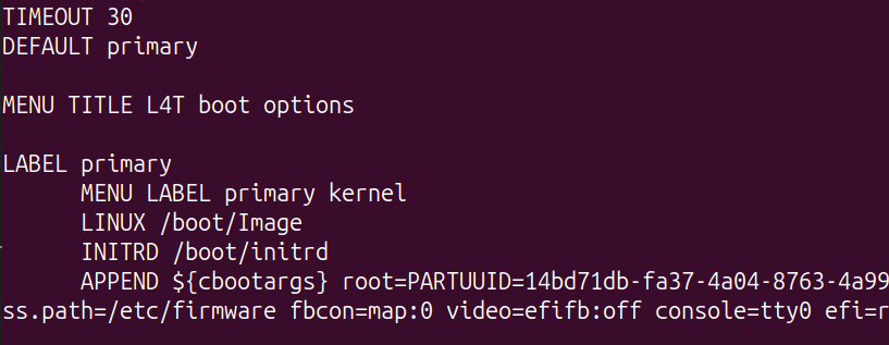 extlinux.conf before changes