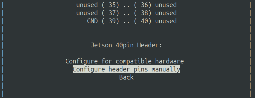 Configure header pins manually